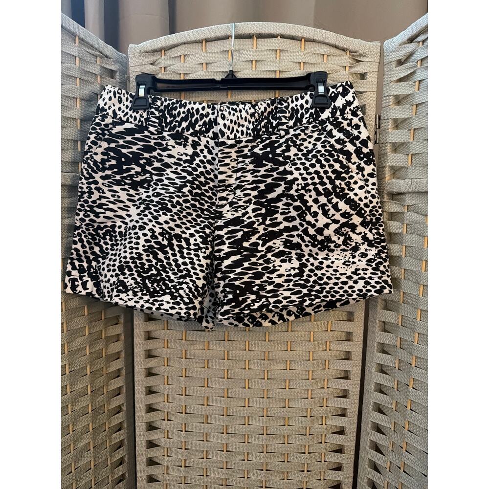 Calvin Klein Leopard Print Summer Short Black White 6 High Rise Casual